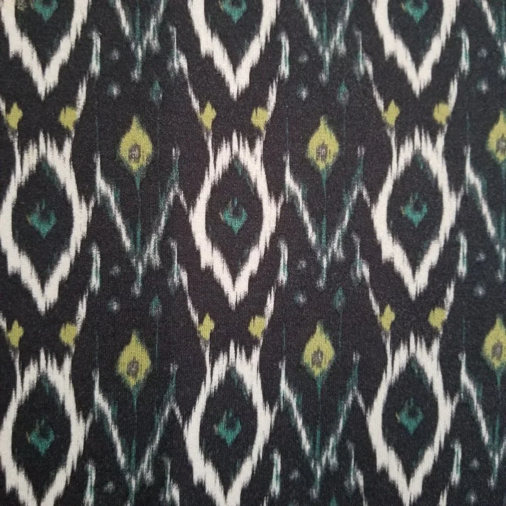 NWOT Karen Kane Ikat Print Crew-neck Cap-sleeve Hi-Lo Elliptical Top Made in USA - Picture 7 of 11